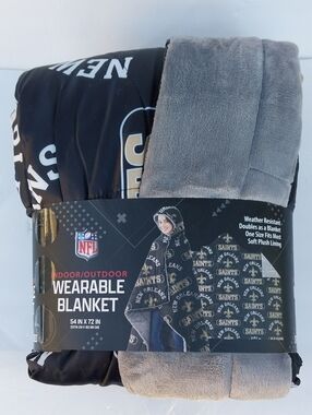 New Orleans Saints Official NFL Detachable Hooded Wearable Blanket.
